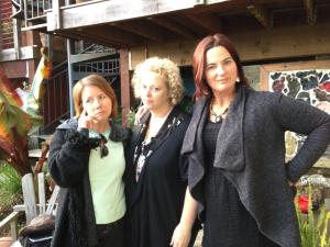 The Saundras in chronological order: Christine Garofoli, Mary Jo Price, and Me